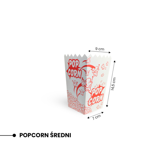 Opakowanie na POPCORN ŚREDNI 7x14,5x9cm