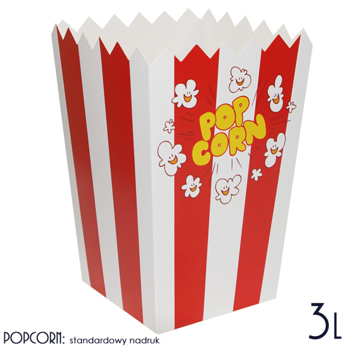 Opakowanie na POPCORN 3L 10,5x20x13 - 50 szt.